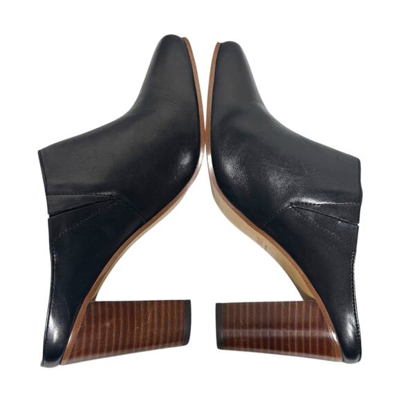 Botkier Sherry Black Leather Mules Wooden Heels - Size 8 - Picture 8 of 11